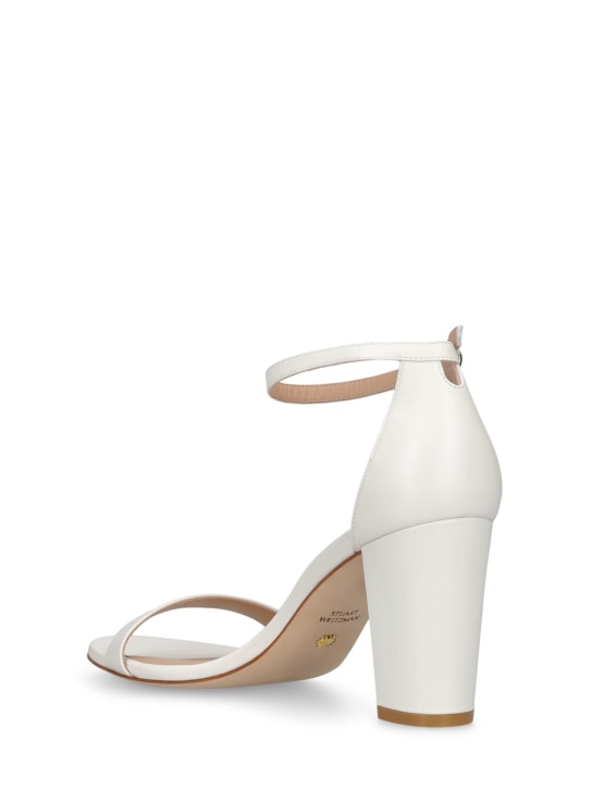 Stuart Weitzman: 80mm Nearly Nude leather sandals - White - women_3 | Luisa Via Roma