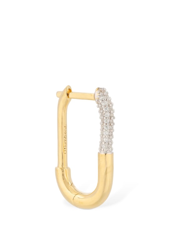 Otiumberg: Mono-Ohrring „Pave Staple Hoop“ - Gold/Kristall - women_0 | Luisa Via Roma