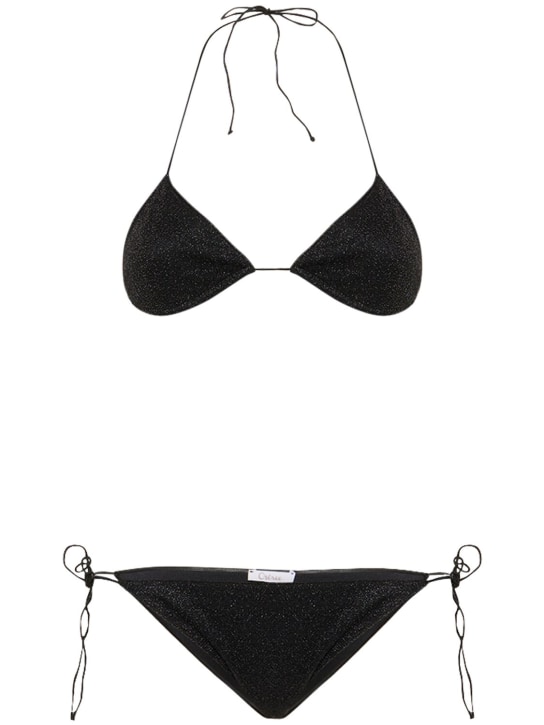 Oséree Swimwear: Set bikini a triangolo Lumière Maillot - Nero - women_0 | Luisa Via Roma