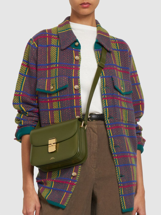 A.P.C.: Petit sac porté épaule en cuir Grace - Wild Green - women_1 | Luisa Via Roma
