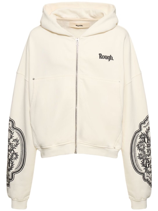 Rough.: Mono zip hoodie - Off White - men_0 | Luisa Via Roma