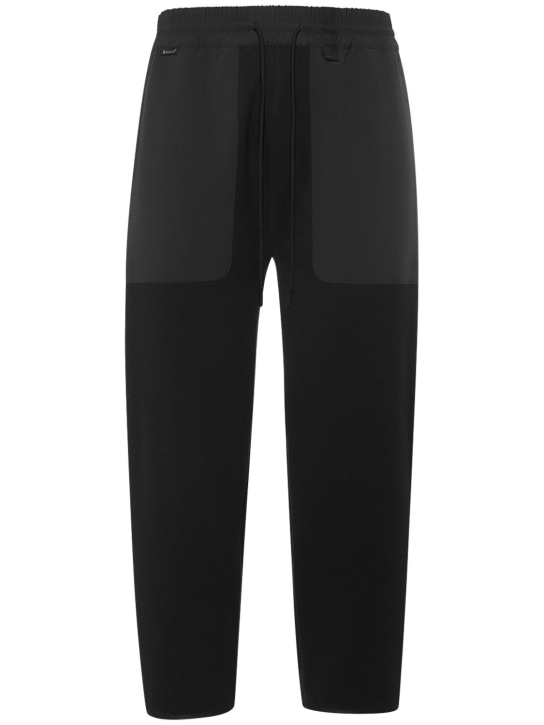 Moncler: CNY cotton jogging sweatpants - Black - men_0 | Luisa Via Roma