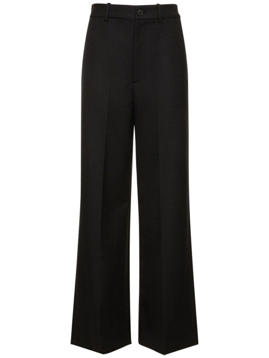 Nili Lotan: Pantalones de lana - Black Pinstripe - women_0 | Luisa Via Roma