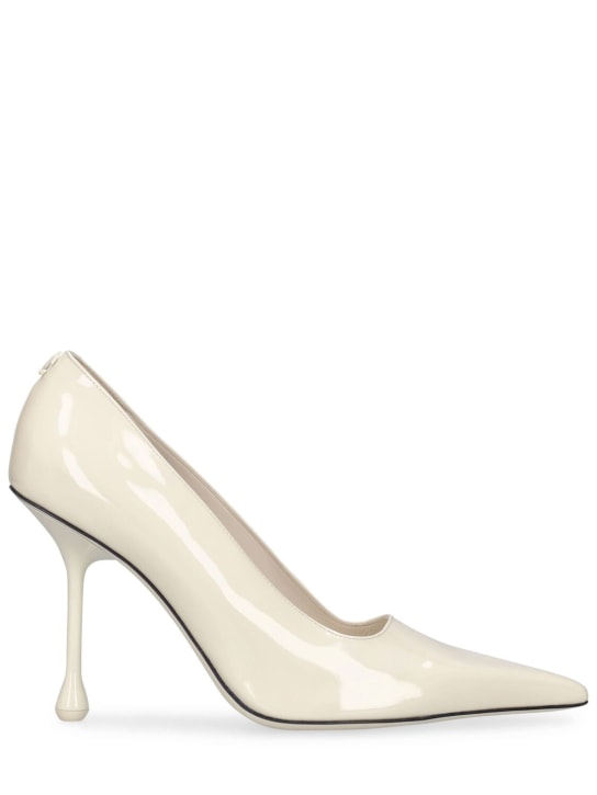 Jimmy Choo: Décolleté Ixia in vernice 95mm - Off White - women_0 | Luisa Via Roma