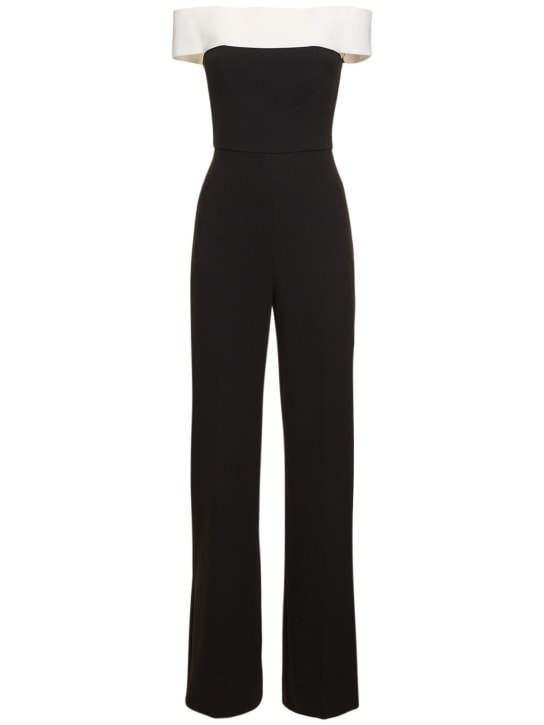 Roland Mouret: Off-the-shoulder stretch cady jumpsuit - Siyah - women_0 | Luisa Via Roma