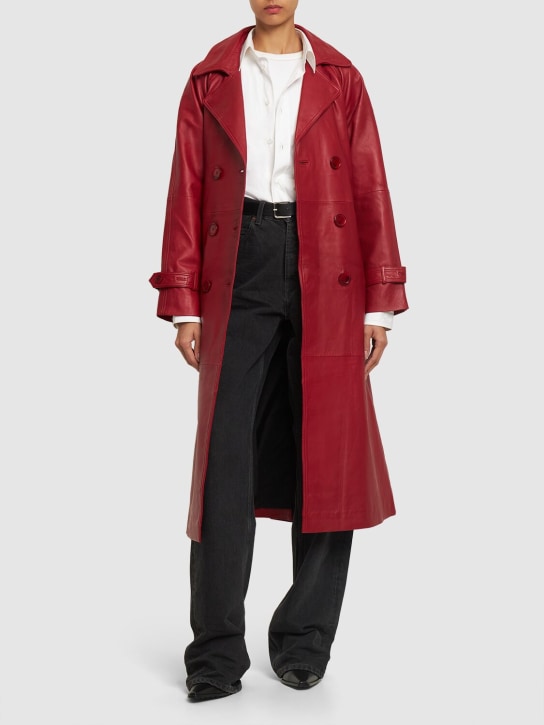 Reformation: Veda Ashland leather trench coat - women_1 | Luisa Via Roma