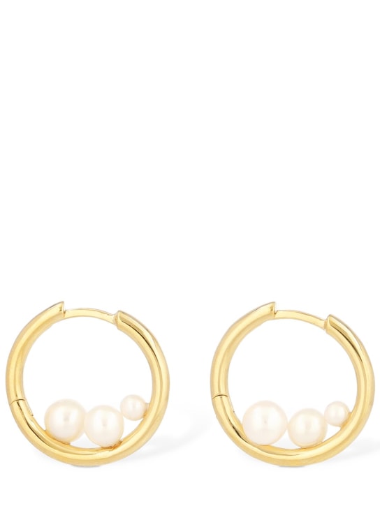 Otiumberg: Trio Pearl hoop earrings - Altın Rengi - women_0 | Luisa Via Roma