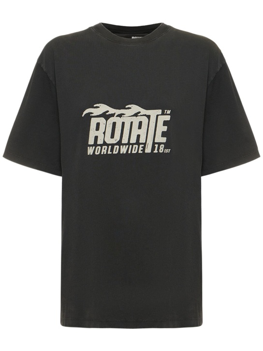 Rotate: Enzyme logo棉质T恤 - 黑色 - women_0 | Luisa Via Roma