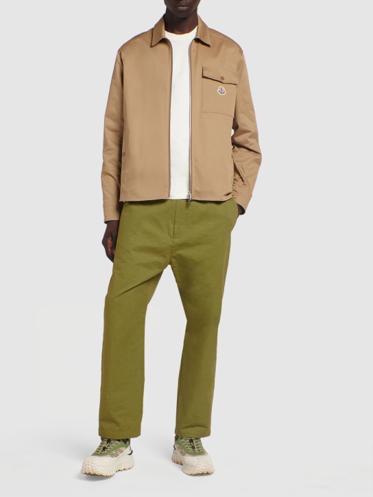 Moncler: Cotton gabardine shirt jacket - men_1 | Luisa Via Roma
