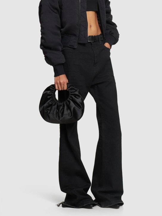 Alexander Wang: Small Crescent satin top handle bag - Black - women_1 | Luisa Via Roma