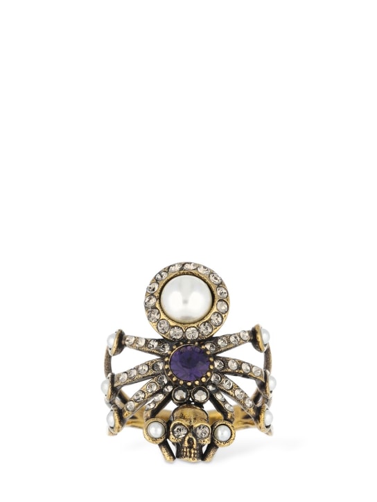 McQueen: Spider黄铜戒指 - 金色/多色 - women_2 | Luisa Via Roma