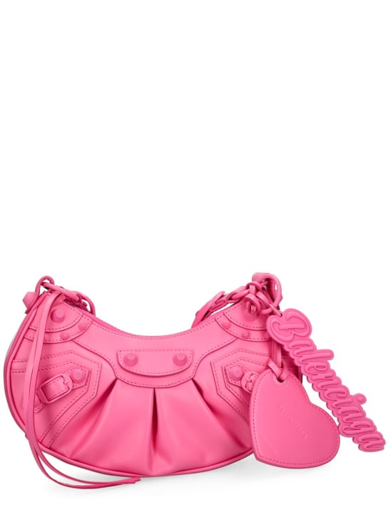 Balenciaga: XS Le Cagole leather shoulder bag - Bright Pink - women_0 | Luisa Via Roma