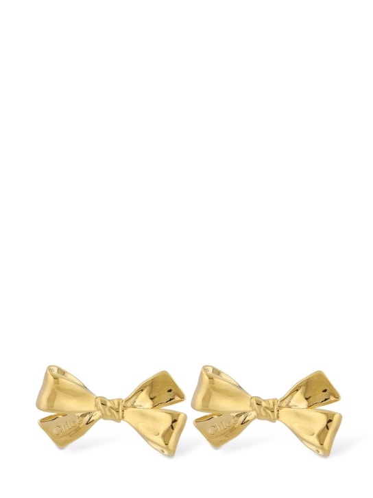 Chloé: Lacey stud earrings - Altın Rengi - women_0 | Luisa Via Roma