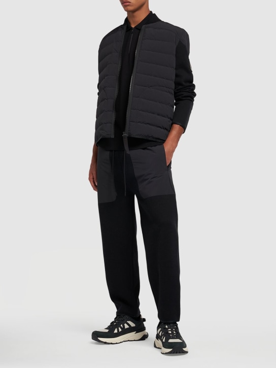Moncler: CNY cotton & tech zip-up cardigan jacket - Black - men_1 | Luisa Via Roma