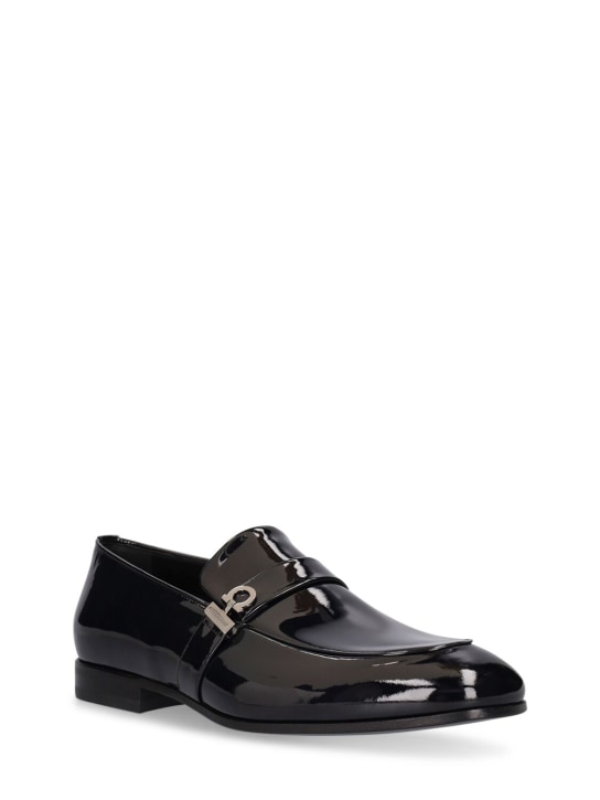 Ferragamo: Deal leather loafers - Black - men_1 | Luisa Via Roma