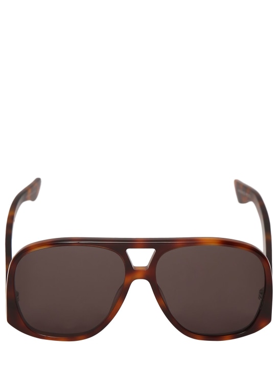 Saint Laurent: SL 652 acetate aviator sunglasses - Havana - women_0 | Luisa Via Roma