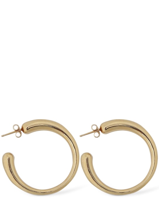 Saint Laurent: Brass hoop earrings - women_0 | Luisa Via Roma