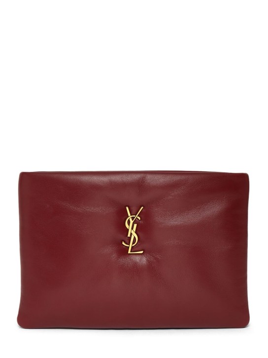 Calypso Small leather pouch in red - Saint Laurent