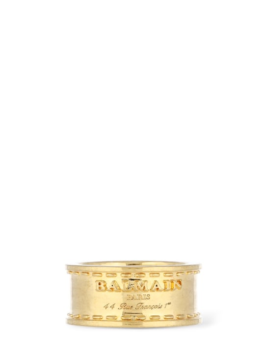 Balmain: Signature tubular brass ring - men_3 | Luisa Via Roma