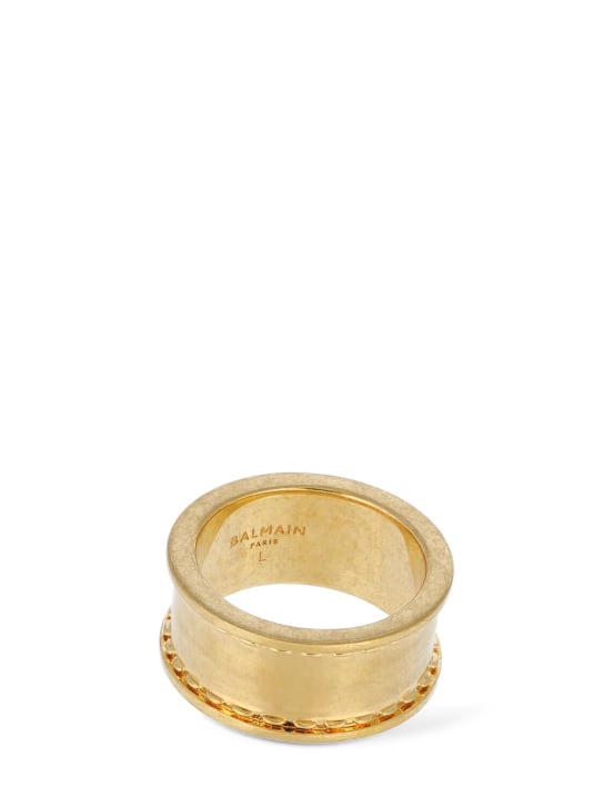 Balmain: Signature tubular brass ring - men_4 | Luisa Via Roma