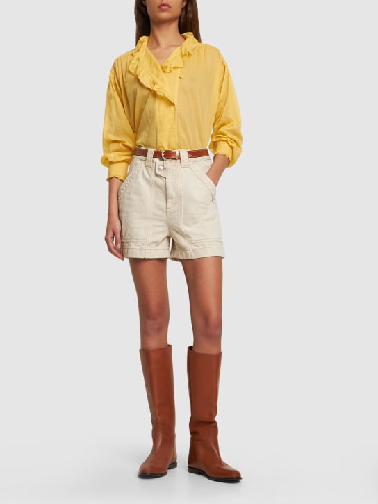 Marant Etoile: Pamias ruffled cotton shirt - Yellow - women_1 | Luisa Via Roma