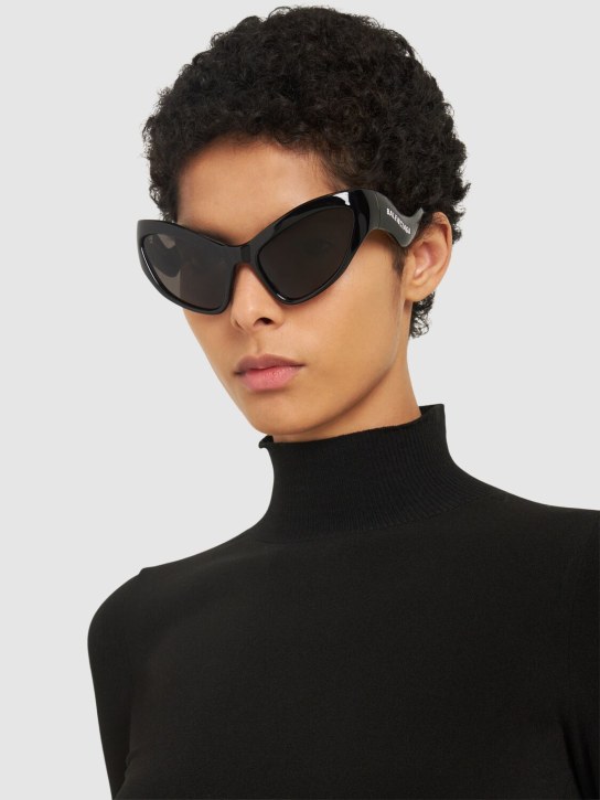 Balenciaga: 0319S Hamptons injected sunglasses - Siyah - women_1 | Luisa Via Roma