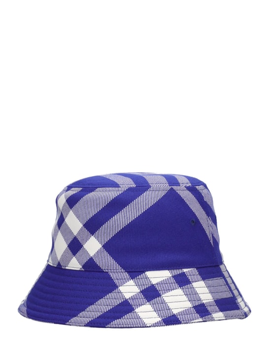 Burberry: Check wool blend bucket hat - Knight - men_1 | Luisa Via Roma