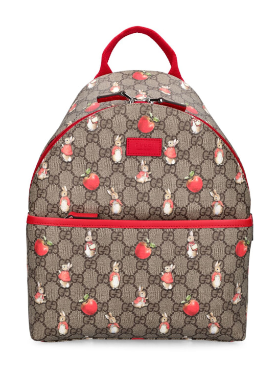 Gucci: GG Supreme backpack - Ebony/Multi - kids-girls_0 | Luisa Via Roma