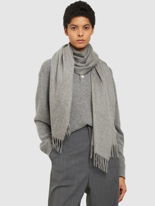 Loro Piana: Pinstripe cashmere scarf - women_1 | Luisa Via Roma