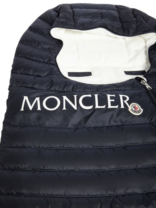 Moncler: Nylon laqué down baby sleeping bag - Blue - kids-girls_1 | Luisa Via Roma