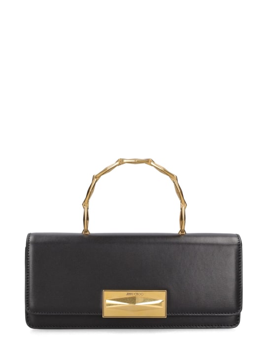 Jimmy Choo: Diamond leather top handle bag - Black/Gold - women_0 | Luisa Via Roma