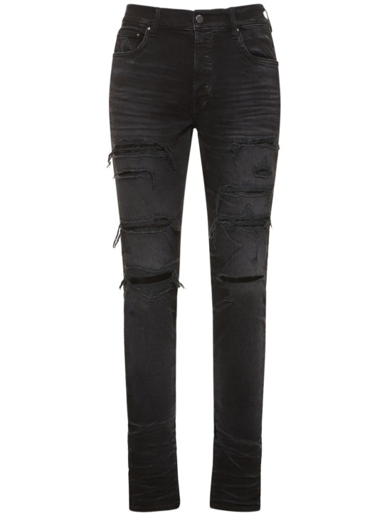 Amiri: Sequin Thrasher cotton stretch jeans - Siyah - men_0 | Luisa Via Roma