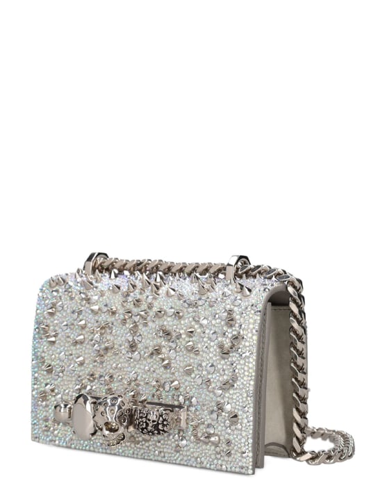 McQueen: Jewelled Satchel迷你装饰单肩包 - 白色 - women_3 | Luisa Via Roma