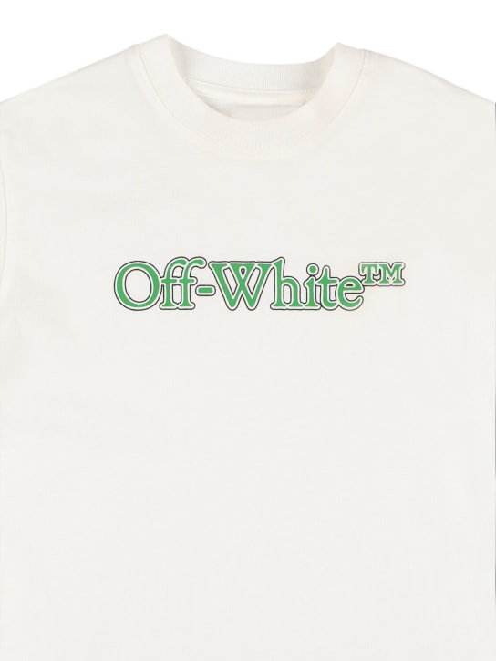 Off-White: T-shirt en coton Bookish - Blanc - kids-girls_1 | Luisa Via Roma