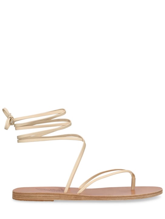 Ancient Greek Sandals: Sandales plates en cuir Celia 5 mm - Blanc Cassé - women_0 | Luisa Via Roma