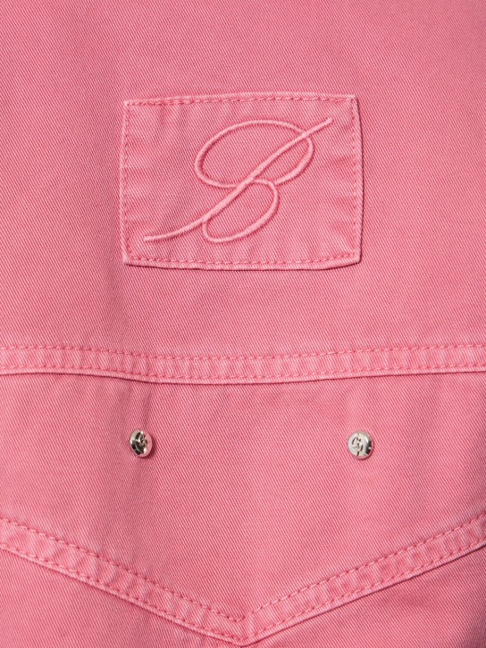 Blumarine: Cotton denim cargo bomber jacket - women_4 | Luisa Via Roma