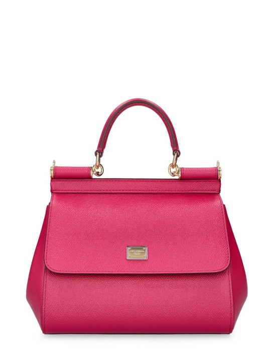 Dolce&Gabbana: Small Sicily leather top handle bag - women_0 | Luisa Via Roma