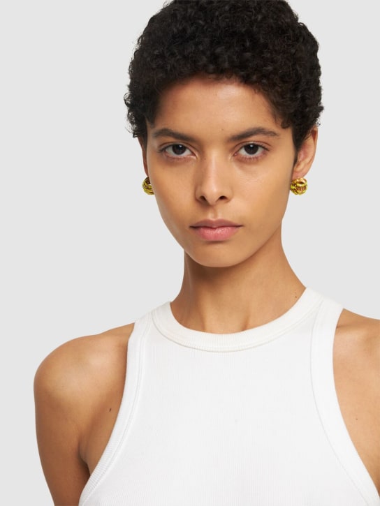So-le Studio: Cocoon enamel stud earrings - Yellow/Gold - women_1 | Luisa Via Roma