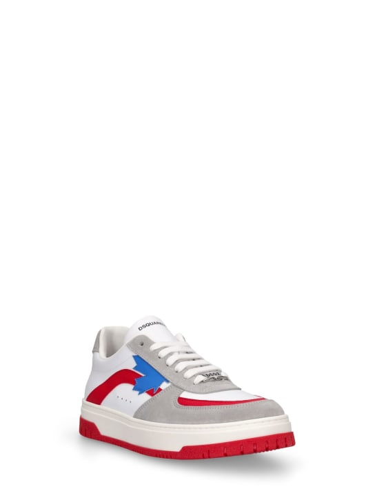 Dsquared2: Leather lace-up sneakers - Renkli - kids-boys_1 | Luisa Via Roma