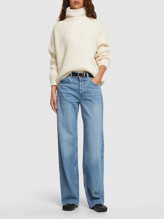 ANINE BING: Jeans rectos con cintura alta - Azul - women_1 | Luisa Via Roma