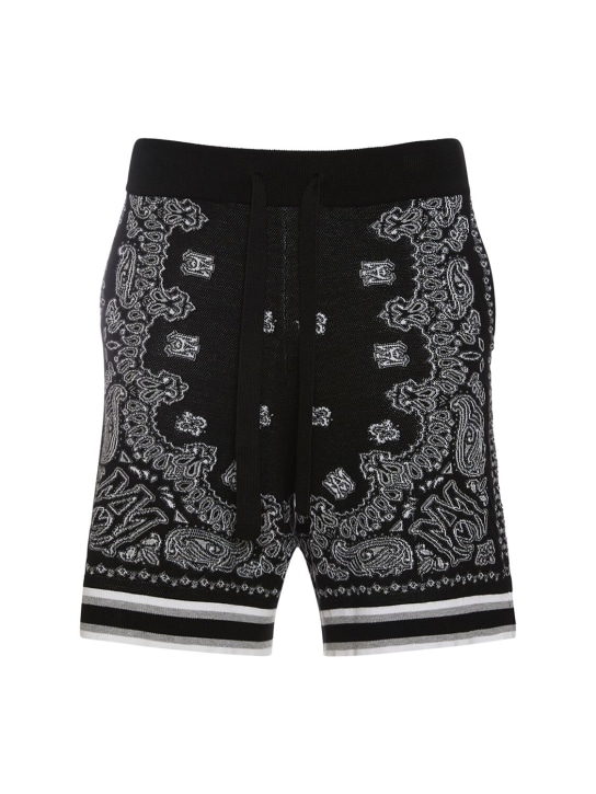 Amiri: Cotton bandana shorts - Siyah - men_0 | Luisa Via Roma
