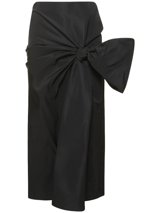 Alexander McQueen: Bow科技织物修身长款半身裙 - 黑色 - women_0 | Luisa Via Roma