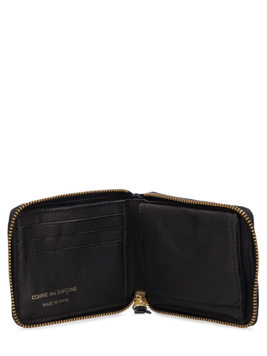 Comme des Garçons Wallet: Washed leather wallet - Black - men_1 | Luisa Via Roma