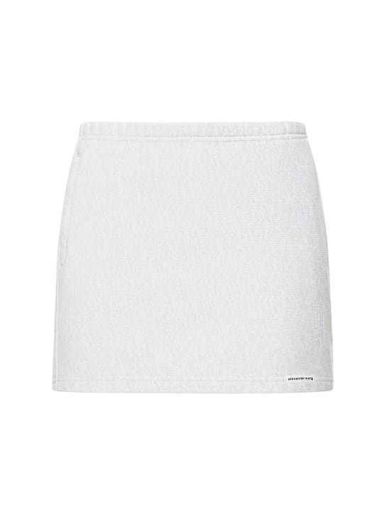 Alexander Wang: Minifalda de algodón con banda elástica - Gris - women_0 | Luisa Via Roma