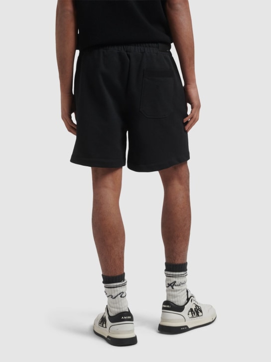 Amiri: Logo print tech swim shorts - Black - men_2 | Luisa Via Roma
