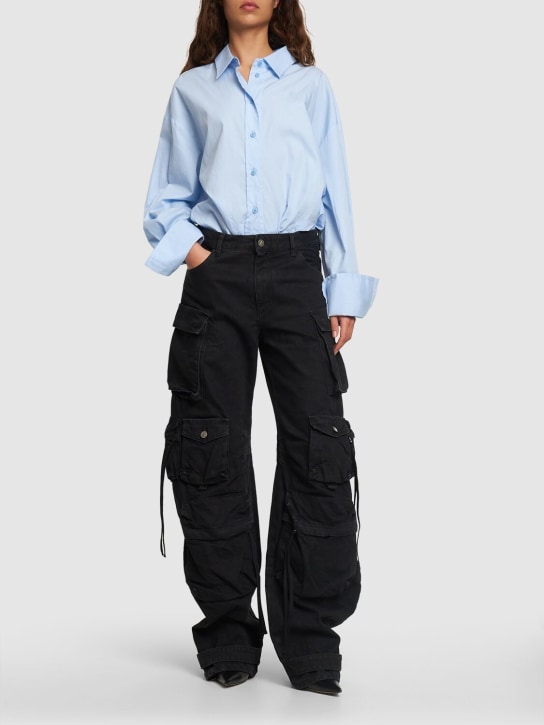 The Attico: Jeans cargo de denim de algodón - Negro - women_1 | Luisa Via Roma