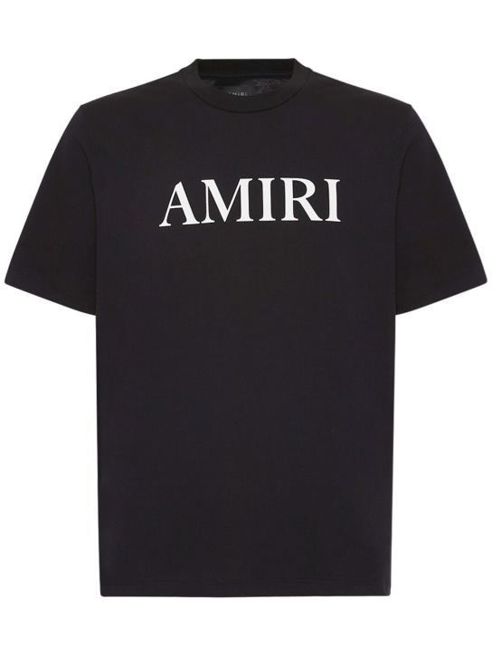 Amiri: Logo cotton t-shirt - Black - men_0 | Luisa Via Roma