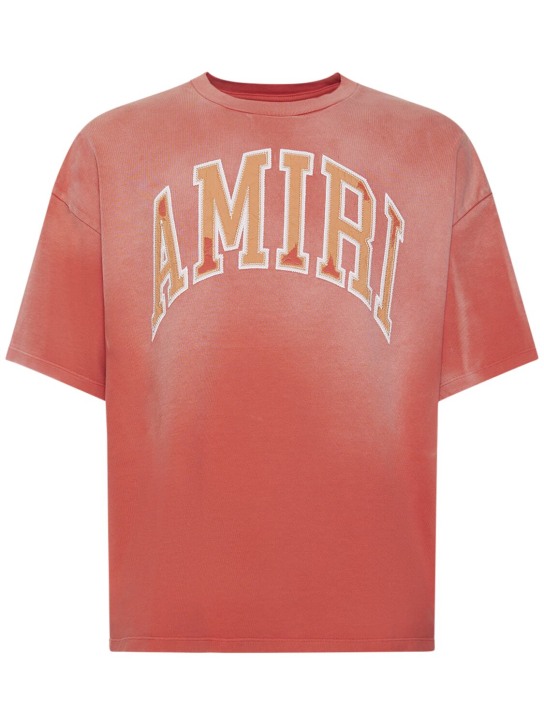 Amiri: T-shirt oversize vintage - Cranberry - men_0 | Luisa Via Roma