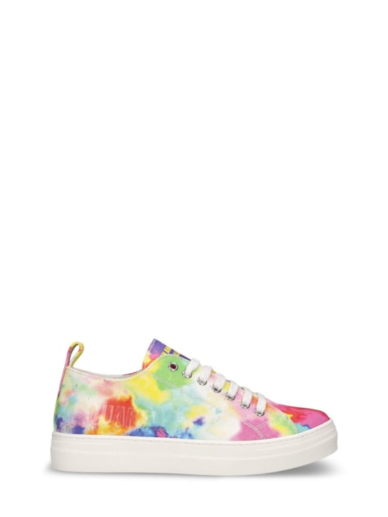 Dsquared2: Logo canvas lace-up sneakers - Multicolor - kids-girls_0 | Luisa Via Roma