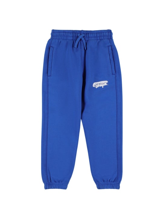 Off-White: Pantalones deportivos de algodón - Azul - kids-girls_0 | Luisa Via Roma